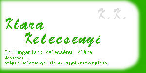 klara kelecsenyi business card