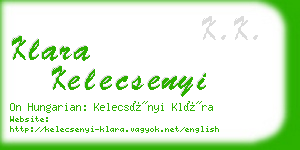 klara kelecsenyi business card